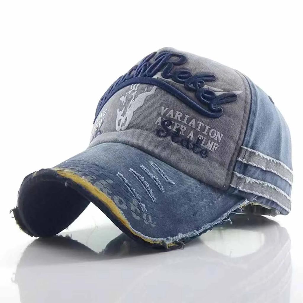 Cappellini da Baseball Unisex Neri con Ricamo Lettere BlackRebel Lavati Primavera e Autunno Outdoor Regolabili Cappelli Casual Cappello Parasole