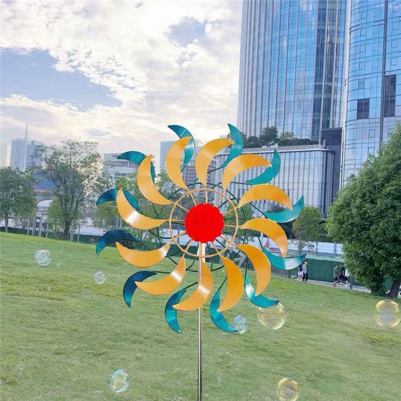 A74E-Vintage Wind Spinners Outdoor Metal Wind Spinner Wind Spinners For Yard And Garden