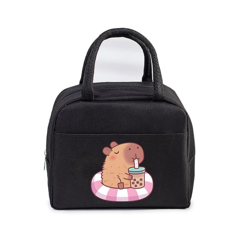 

Capybara cute cartoon bento bag elementary school lunch box storage bag work lunch bag No Spec