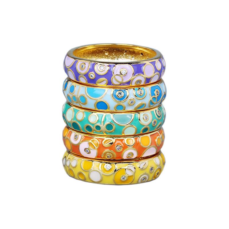 New Boho Inspired Enamel Ring Set Ring Leopard Ring Set Ring