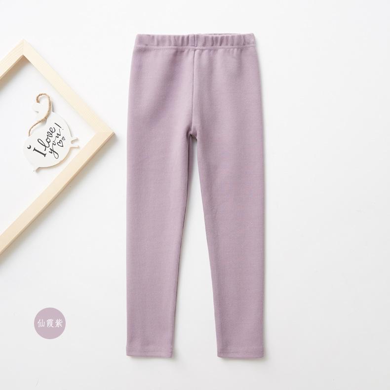 Spring and Autumn Girls' Pants Candy Colored Matte Warm Children's Bottom Pants Cotton Can Be Worn Inside Out Children's Pants