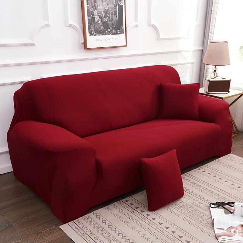 Sofa Covers For Living Room Elastic Solid Corner Couch Cover L Shaped Chaise Longue Slipcovers Chair Protector 1/2/3/4 Seater