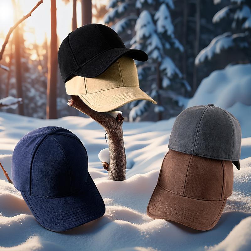 Spring and Autumn new large size polished baseball cap medium and old men's velvet cap fully enclosed warm hat