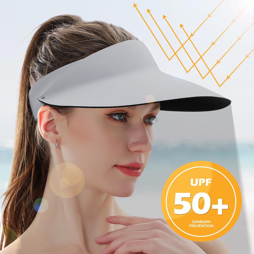 MATT Sun Tennis UV Wide Cycling [MK KEELY] Visor, Golf, Hat, Women's, Protection, Brim, Compact, Lightweight, Outdoor, Hiking, (Light Gray)