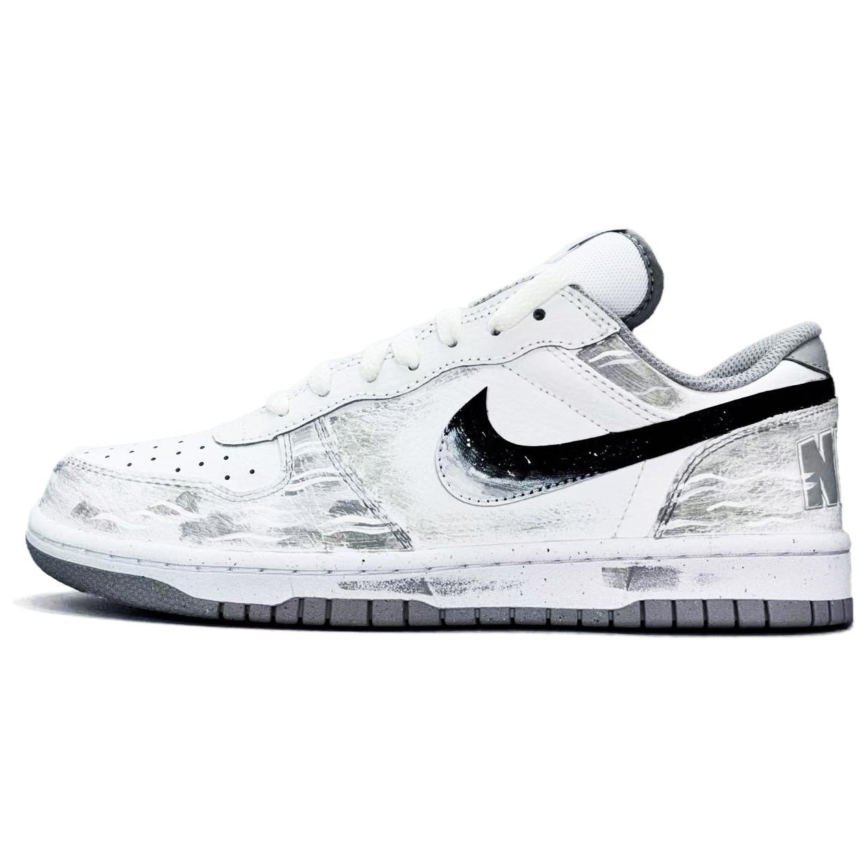 

Nike Big Slip Resistant Cushioning Abrasion Resistant Low top Skateboard Shoes Unisex Black White 355152-106(Team1497-) 44.5