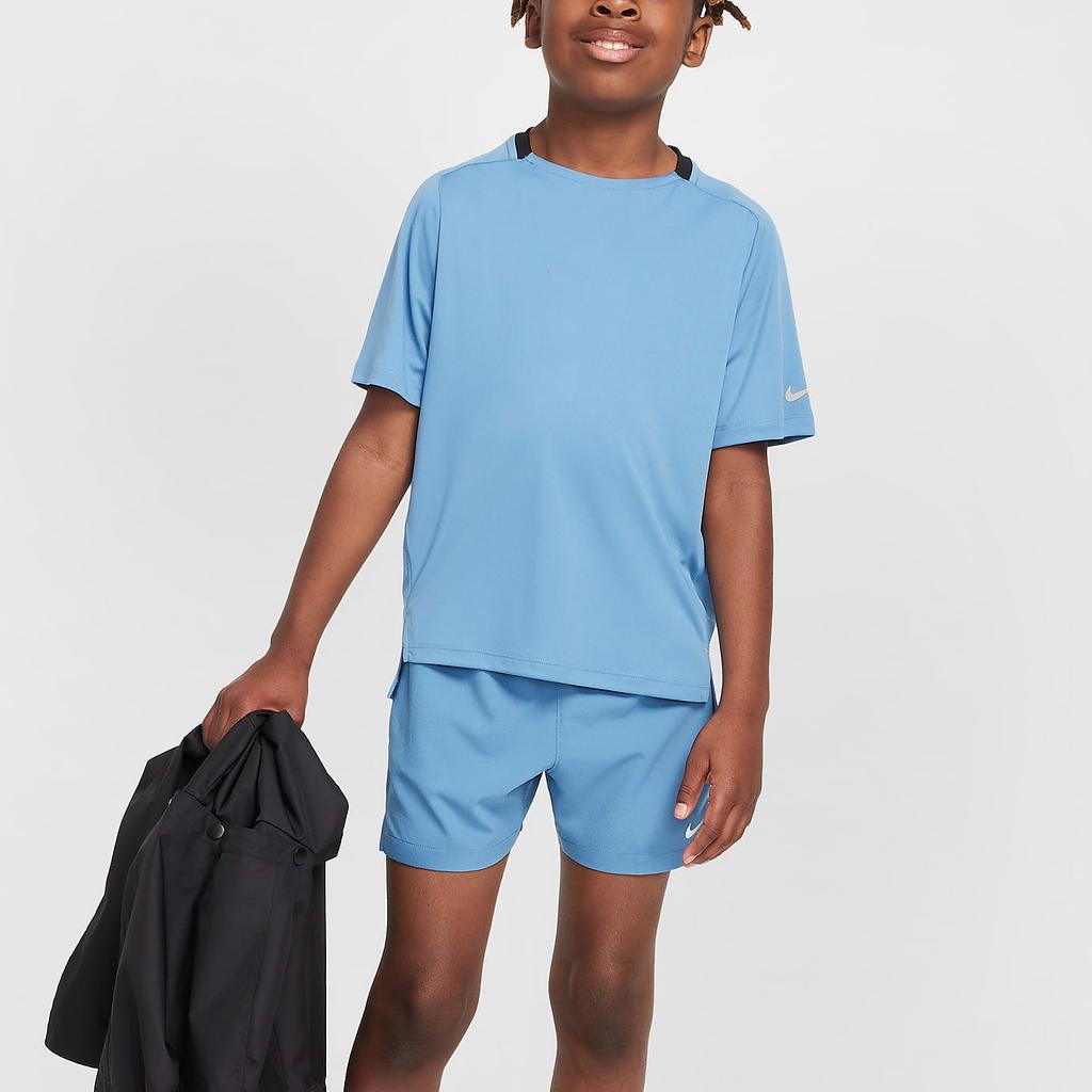 Nike Dri-FIT Solid Crew Neck Training T-Shirt Kids Tops Aegean-Storm Black FB1292429