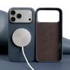 Litchi Genuine Leather Case for IPhone 17 Pro Max 18Pro 16 15 14 13 12 for Magsafe Luxury Genuine Leather Handmade Phone Cover