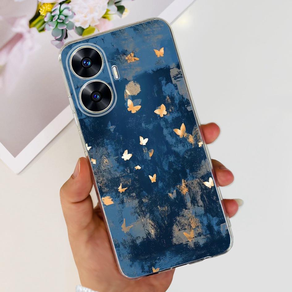 For Realme C55 Case RMX3710 Transparent Cover Fashion Patterns Soft Silicone Phone Cases For Realme C55 4G C 55 RealmeC55 Fundas