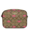 COACH Mini Camera Bag Signature Canvas with Lip PrintShoulder Bag Smooth Rubbed Array