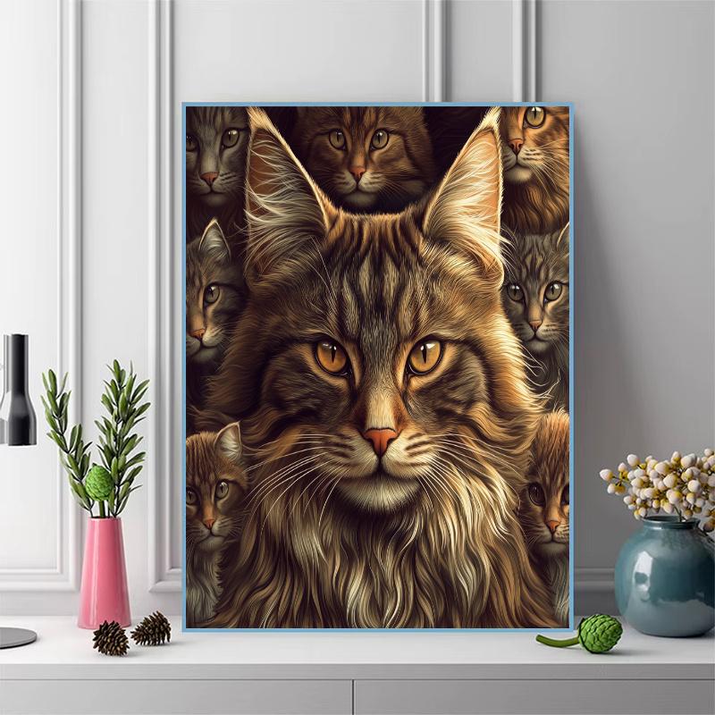 Maine Coon Pattern 3pcs 100% Round Full Drill 5D DIY Diamond Painting Embroidery Cross Stitch Rhinestone Décor