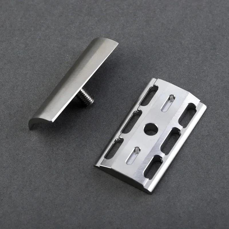 Yaqi SLOPE 316 Stainless Steel Slant Safety Razor Head with A 0.90mm Blade Gap Razor Head's 43mm Length and 24.6mm Width