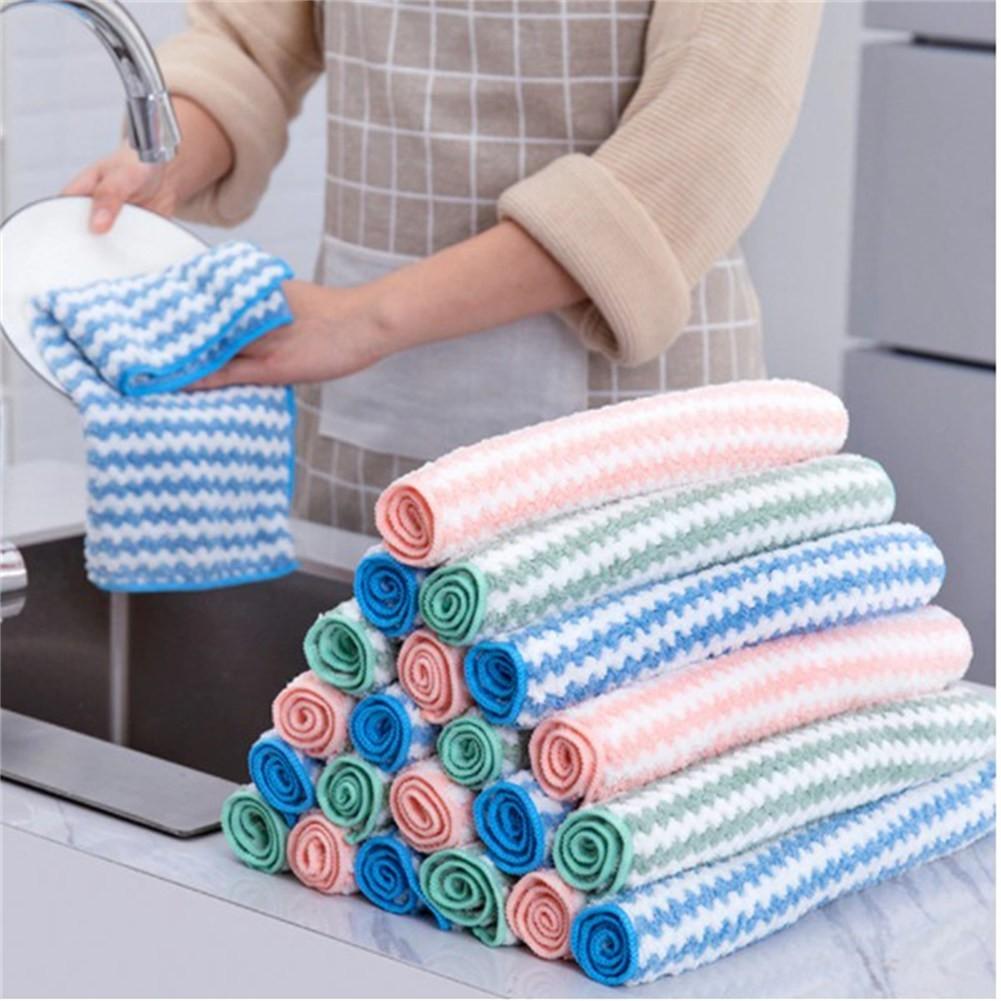 Absorbent Cloth Cleaning Rag Dishwashing Towel Washcloths Cleaning Supplies
