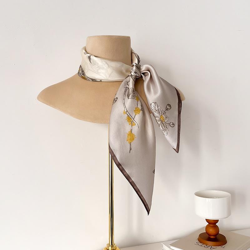 Silk silk mulberry silk small silk scarf large square scarf women's spring and autumn neck professional decoration tulle scarf scarf