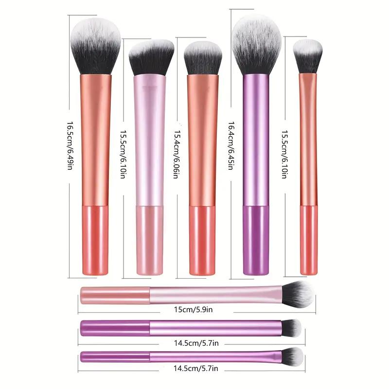 8ks sada štětců na make-up s měkkými syntetickými vlasy, štětce na make-up, podklad, tvářenka, oční stíny, kosmetické nástroje na líčení
