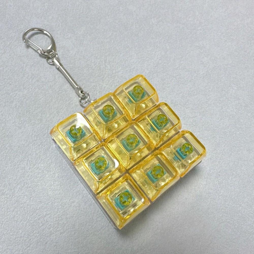9 Tasten Knopf Tastenkappe Fidget Schlüsselanhänger Finger Tastatur Kappen Spielzeug DIY Dekompressionsspielzeug Clicker Spielzeug Zum Stressabbau Zeitvertreib