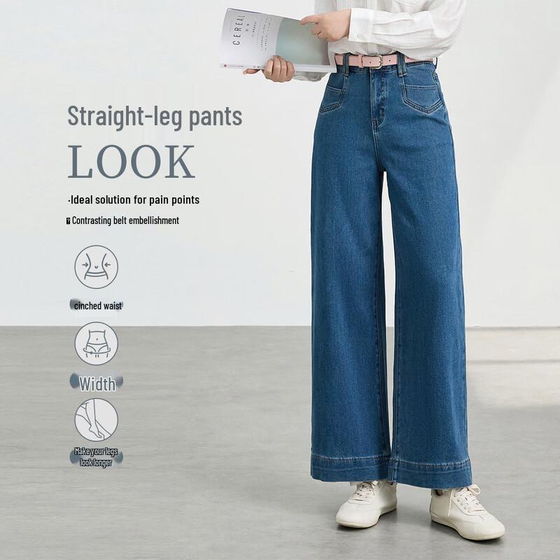 FivePlus Women s Vintage Blue High-Waist Wide-Leg Jeans L