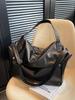 Korean Style Solid Color Large-Capacity Tote Bag - Women's Fashion Crossbody and Shoulder Bag