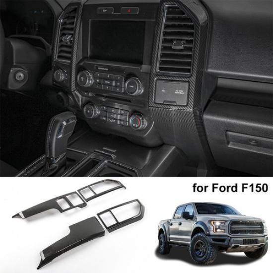 4pcs Central Control Decor Frame Cover Trim Carbon Fiber For Ford F150 2015-