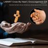 Olive Wood Cross Decoration Emotional Support Love Heart Pocket Hug Cross Men Women Faith Prayer Cross My Heart Encouragement Gift