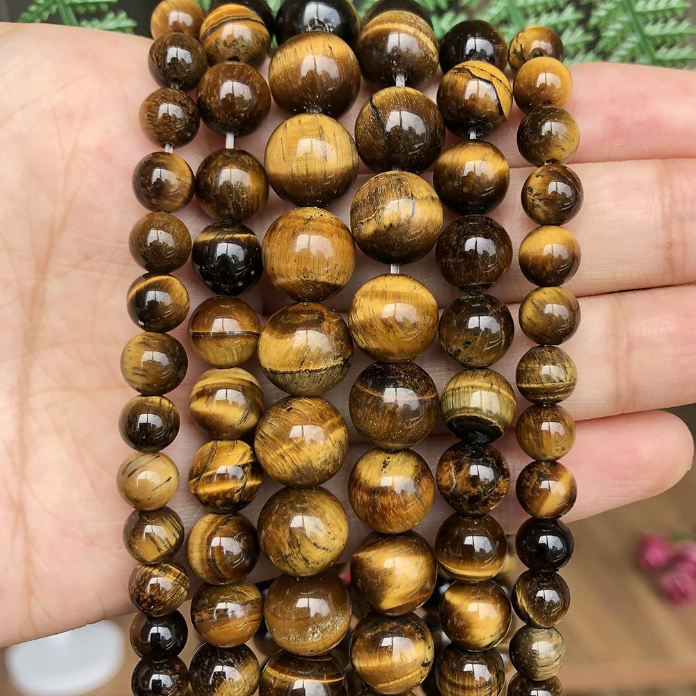 Natural Yellow Tiger Eye Stone Beads Round Loose Spacer Beads For Jewelry Making Diy Bracelet Necklace 4/6/8/10/12mm 15inch