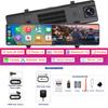 Aprilboy 12'' 4K Carplay&Android Auto Car DVR Dash Cam View Mirror Camera for Video Recorder Rearview Dash Cam 1080P Rear Camera
