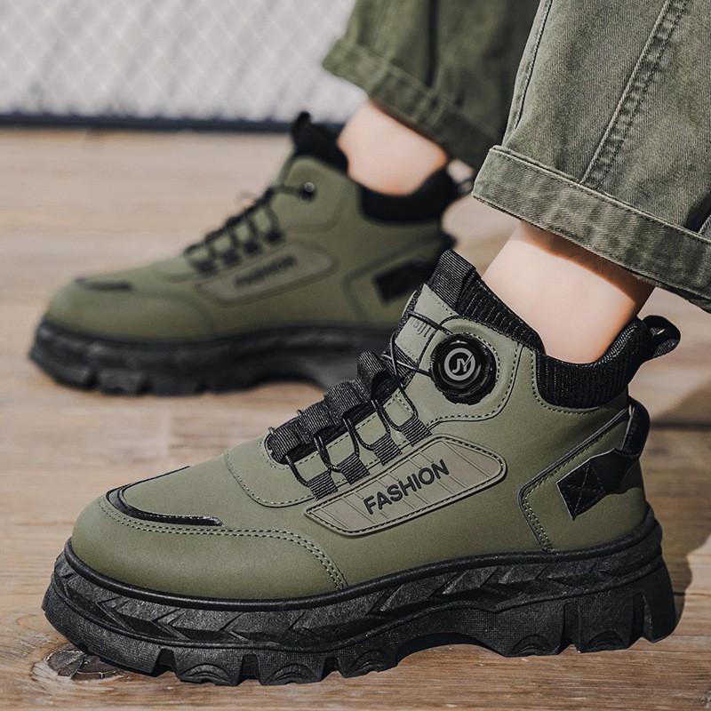 

Men s Shoes New High-top Work British Style Retro Short Boots Thick Sole Non-slip Martin Men 43
