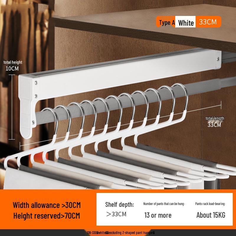 Telescopic Pull-Out Trouser Rack for Wardrobes