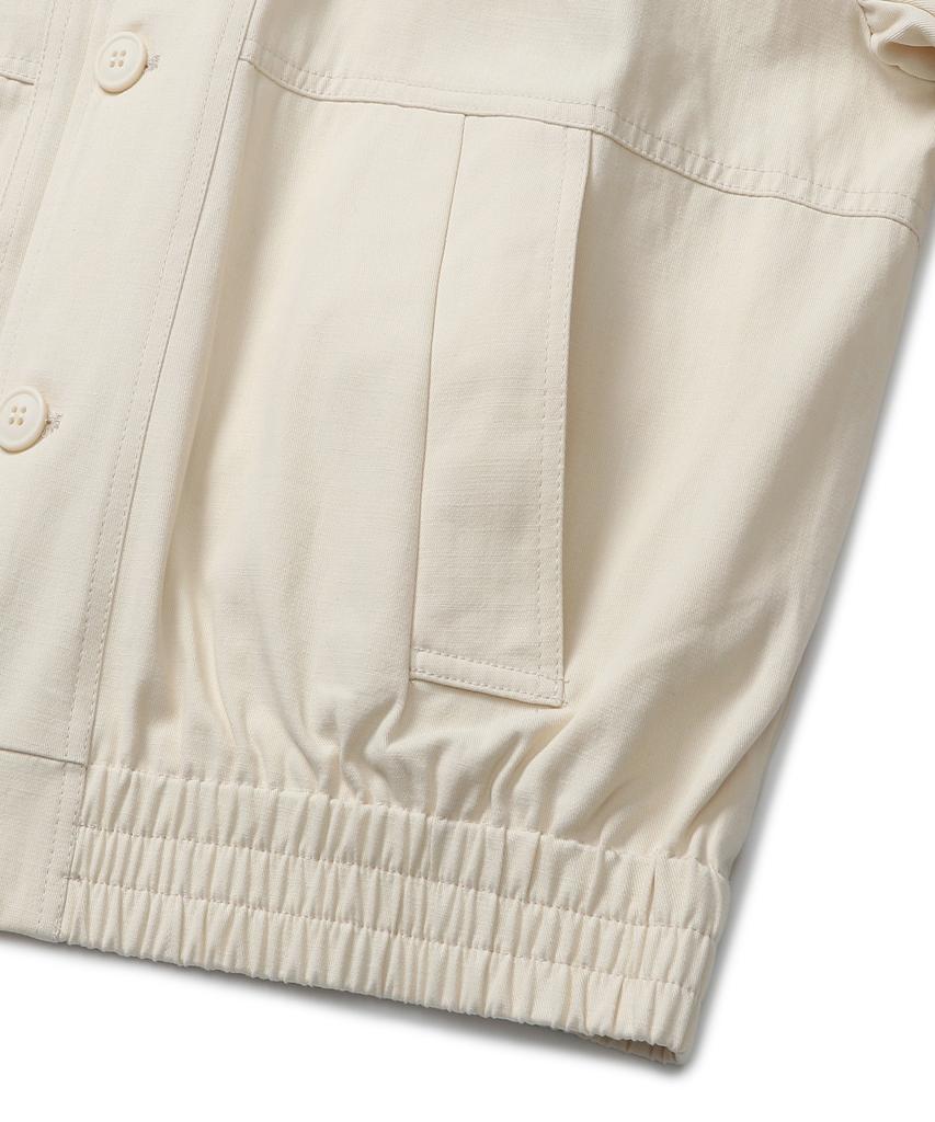 Connect Kinloch Crop Cotton Blouson Jacket (Ivory)