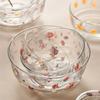 Ins Small Fresh Heat Glass Bowl Hotel Vegetable Fruit Salad Rice Bowl Household HeatInstant Fresh Insulation Fruit Bowl