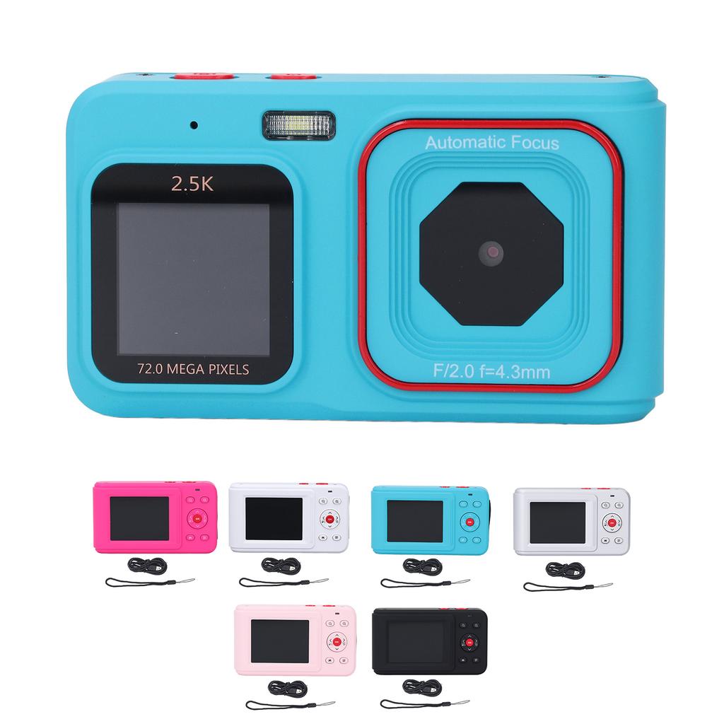 Digital Camera 72MP 2.5K Video Output Dual Screen Compact Camera 16X Zoom Autofocus Selfie Camera fo
