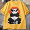 Indignation Panda Printing Men T-Shirts Cotton Short Sleeve Breathable Tops Ttshirts Summer Men Vintage Harajuku Loose Tees
