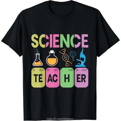 Funny Gift Science Teacher Chemistry Biology Physics Teacher Student T-Shirt Men Clothing Custom Printed Streetwear Harajuku