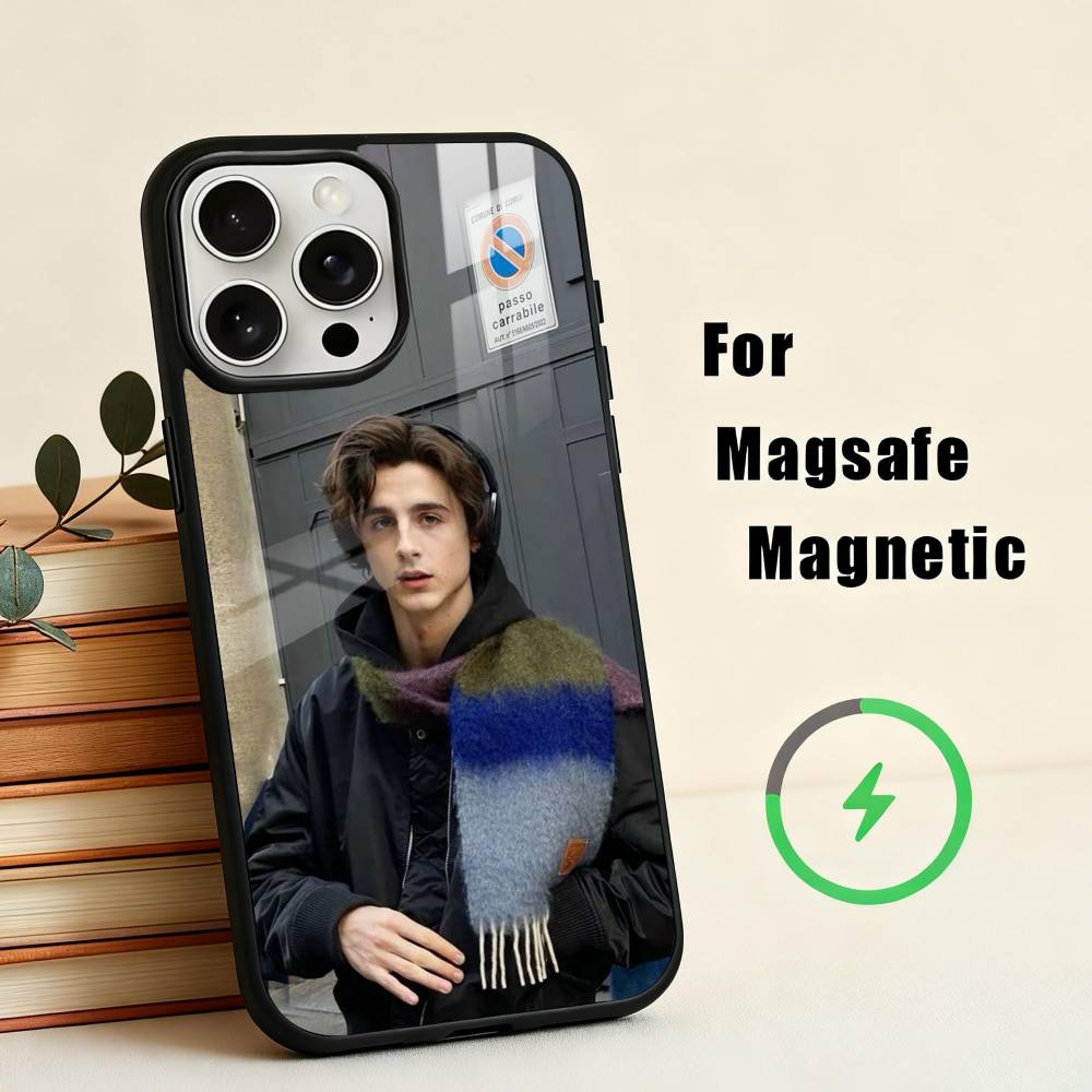 Young Hero T-Timothee C-Chalamet Phone Case For iPhone17,16,15,14,13,12,11 Plus,Pro Max Magnetic For Magsafe Wireless Charging iPhone14Plus