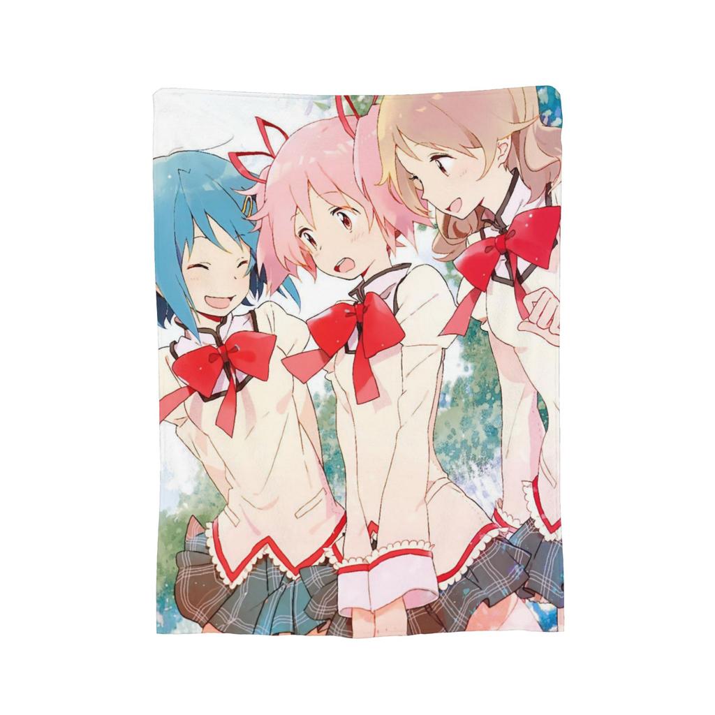 Puella Magi Madoka Magica Anime Blankets Fleece Summer   Multifunction Ultra-Soft Throw Blankets for Bedding Office Quilt