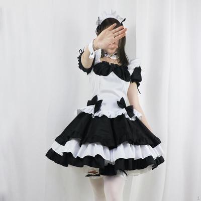 Classic French Maid Costume, with Headwear, Japanese Anime Lolita Dresses, Accessories, Uniform