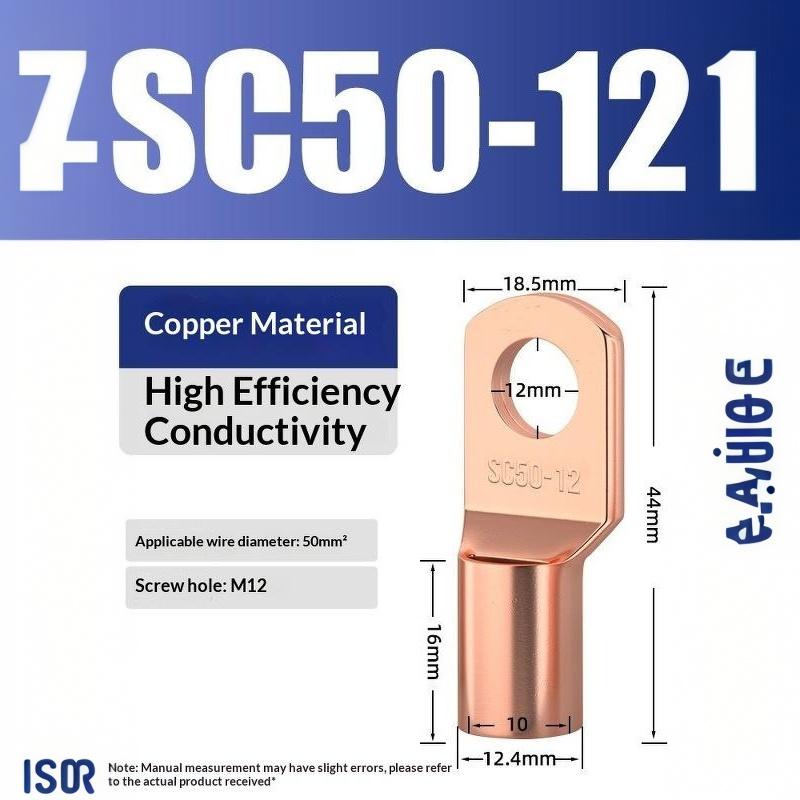 Cd Copper Lug Ring Wire Connectors Bare Cable Electric Crimp Terminal Sc4-6 Sc6-6 Sc6-8 Sc10-6 Sc16-6 Sc16-8 Sc25-8