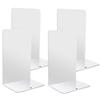 White Metal Stylish Book 2 Sets GOH Simple Desktop Desk Office Desk Storage Bookends, Stands, (4 Pieces), DODD, Non-Slip, Stable, Design, Bookshelf,