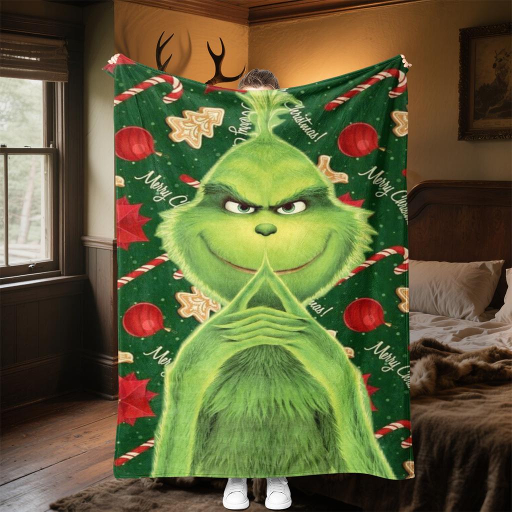Grinch Christmas Adventure Plush Blanket Soft Comfortable All Seasons Blanket Sofa Office Naps Blanket Outdoor Travel Throw Perfect Gift