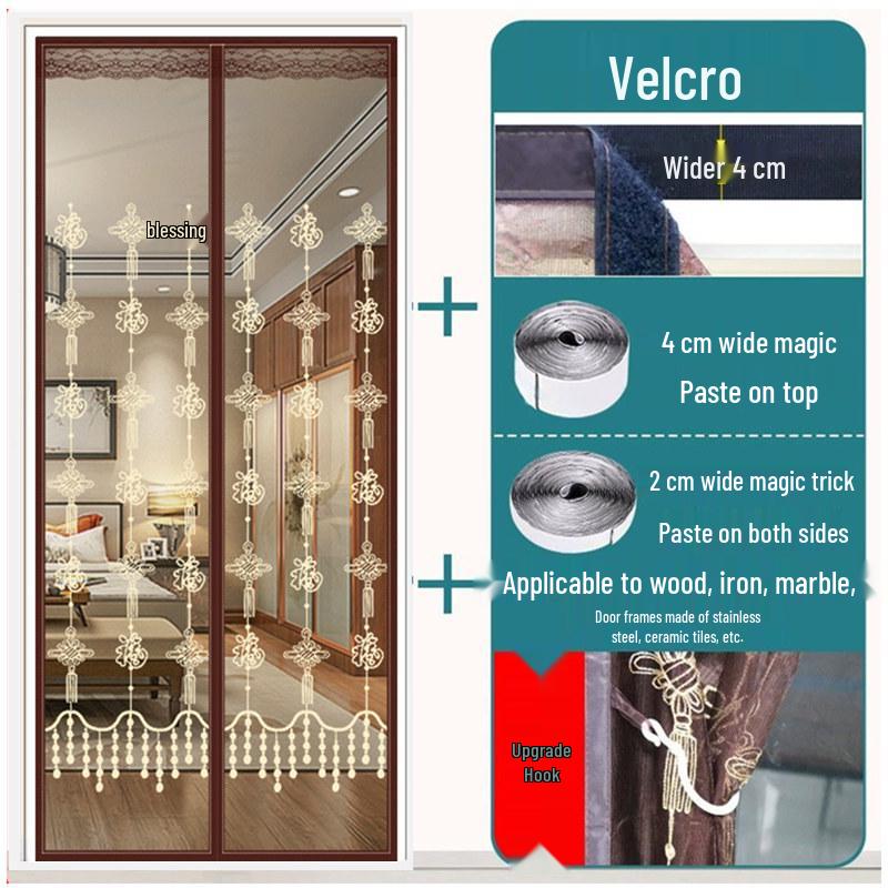 

Индивидуальные противомоскитные дверные шторы с ромбовидной сеткой, липучкой и магнитной застежкой для окон и дверей. 100x210cm