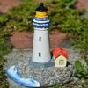Mediterranean Style Small Lighthouse Ornament Micro Landscape Resin Craft