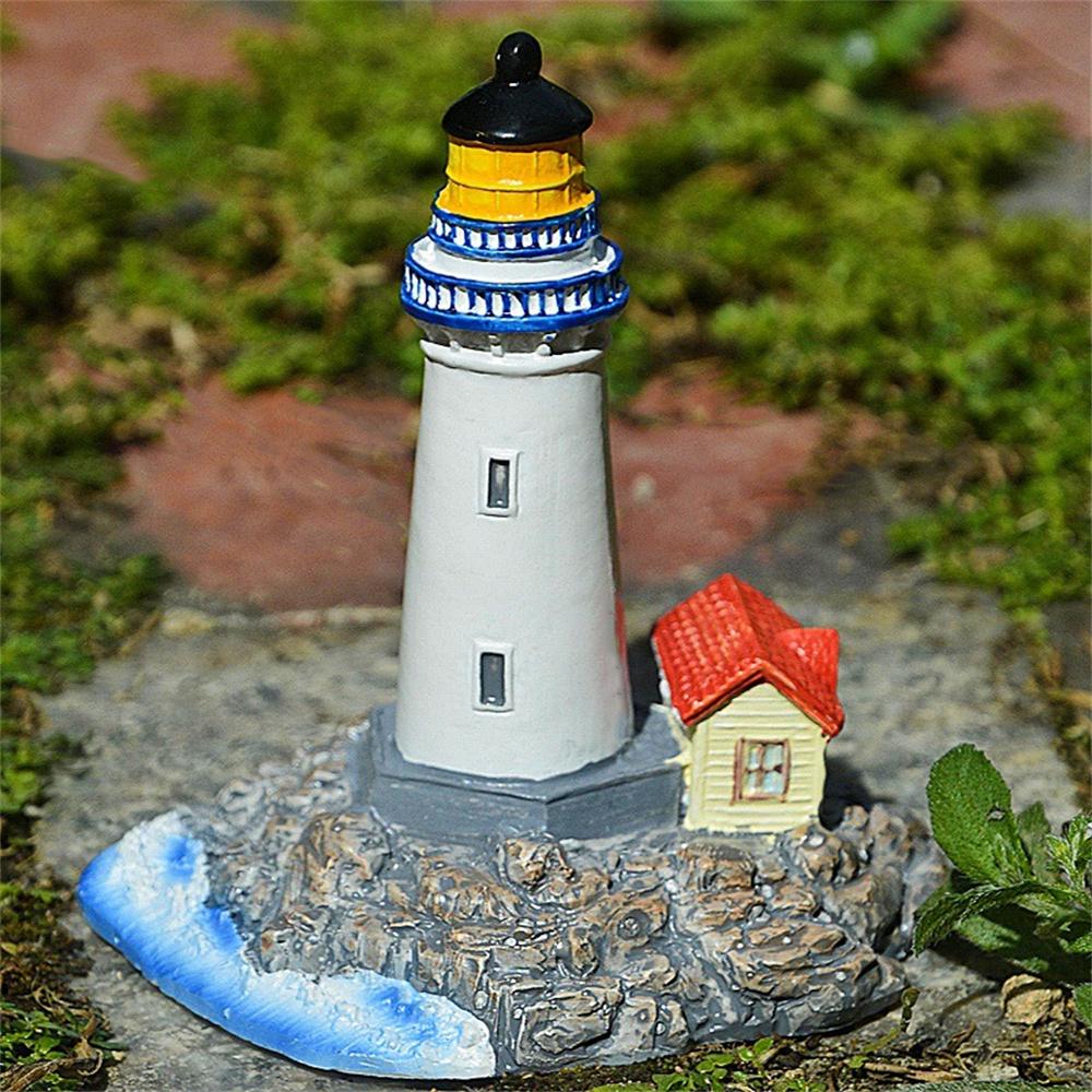 

Mediterranean Style Small Lighthouse Ornament Micro Landscape Resin Craft Type A