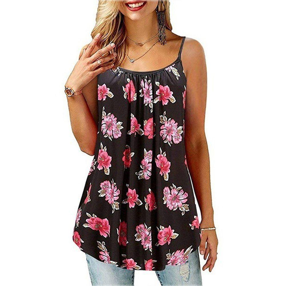 

Girls Fashion Women Wave Sleeveless Boho Tank Tops Cami Vest Swing Camisole Loose Tops L серый