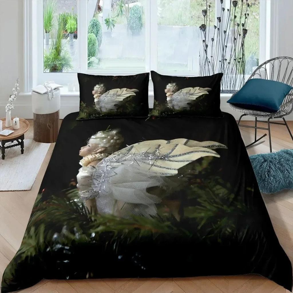 Luxury New 3D Print Angel Wings Duvet Cover Set Lucifer Angel Bedding Sets Aesthetic Wing Feather Full Size King Size for Girls