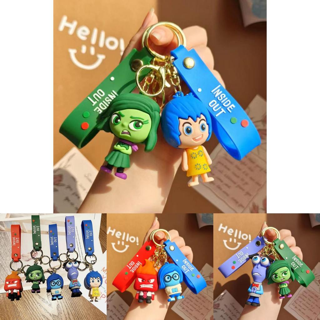 Charming 2024 Inside Out Keychain Silicone Material Key Ring For Men And Women