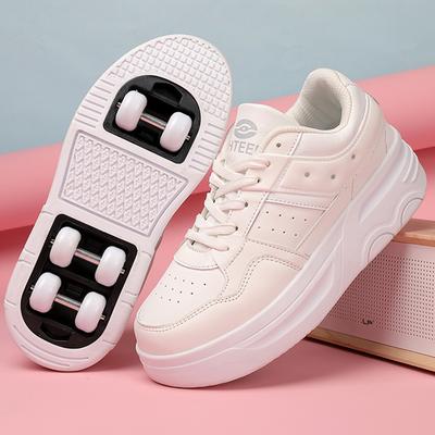 Student Roller Skates for Kids, 6-Wheeled Unisex Skates with Removable Wheels and Straps