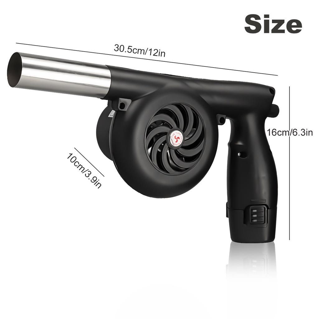 5200mAh Akku-Elektro-Luftgebläse Handheld Wiederaufladbares Laubgebläse Staubfänger für BBQ Camping Mit 2 Stück Akku 12V 20W