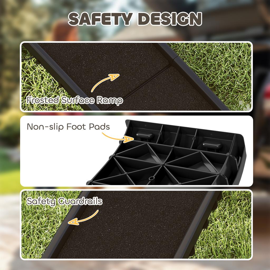 Foldable Dog Ramp with Frosted Anti-slip Surface, Portable & Lightweight, for Cars, Home, 155 X 38.5 X 15.5 Cm
