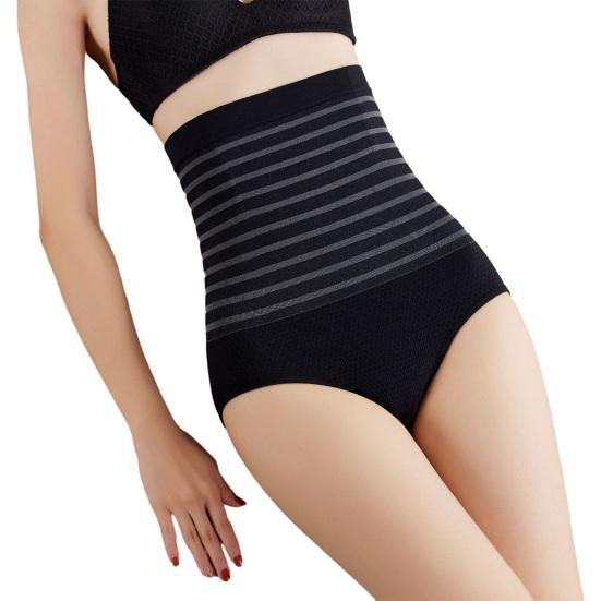 

Женское корректирующее белье с высокой талией для полных, трусики с полной посадкой, мягкие эластичные женские слипы M чёрный