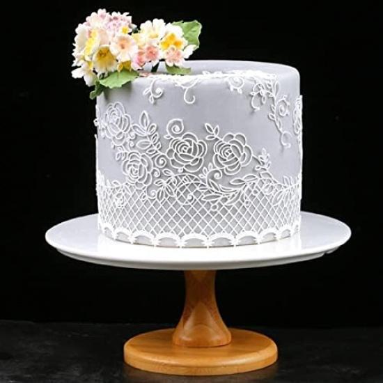 Sugar Leaf Vine Rose Edible Cake Silicone Fondant Impression Lace Mat Autumn Cake Decorating Mold Gum Paste Cupcake Topper Tool Icing Candy Imprint