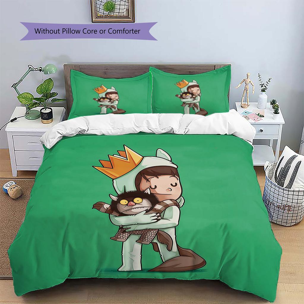 Where the Wild Things Are Pattern Bedding,Quilt Set Quilt Cover Pillowcase Home Birthday Gift(1 * duvet cover + 2 * pillowcase, without core)
